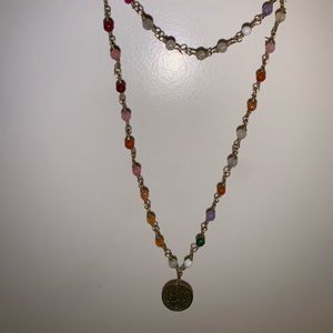 Raw and Rebellious double wrap coin necklace